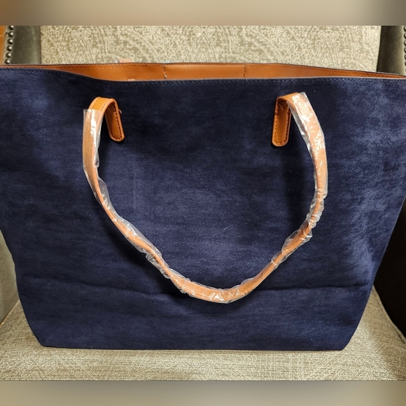 Nieman Marcus Velvet Tote and Cosmetic Bag Set - Picture 2 of 6